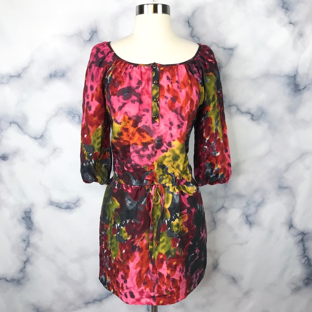 Trina Turk Pink Multi-Color Floral Print Mini Dress